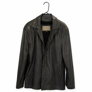 Cougar Vintage Fur Lined Black Leather Coat Men's Size XL